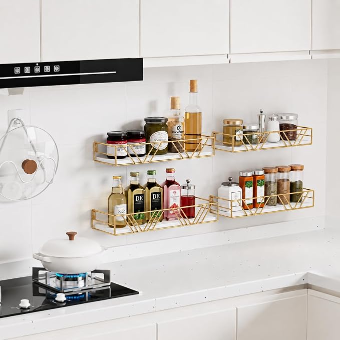 Amaoot Floating Shelves for Wall Set of 4, Wall Shelf Wood Floating Shelf | - Image 5