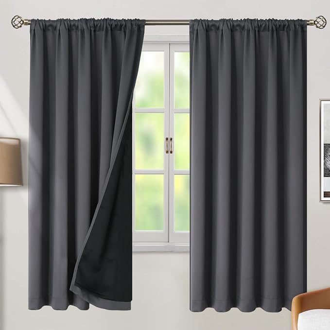 BGment 100% Room Darkening Thermal Insulated Blackout Curtains 72 Inches Long - Image 2