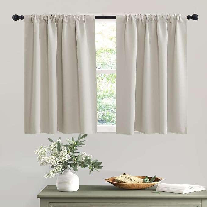 RYB HOME Short Curtains for Small Window Kitchen Bathroom Cafe RV Camper | by RYBHOME