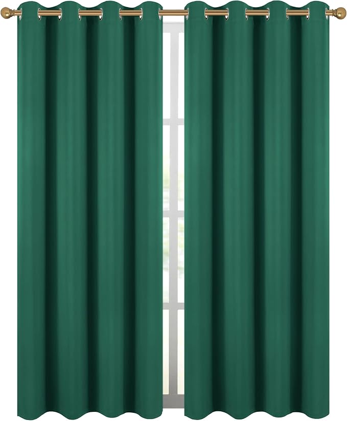 Diraysid Green Grommet Blackout Curtains - Image 2