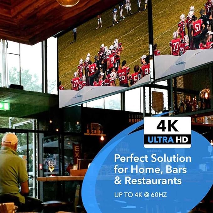 OREI HDMI Splitter 1 in 4 Out – 1x4 4K@60Hz HDMI 2.0 UHD Powered 4-Port HDMI Splitter with HDCP 2.2, EDID Management, 18Gbps Bandwidth – 4-Way Output for TV, Fire Stick, PS5, Blu-ray