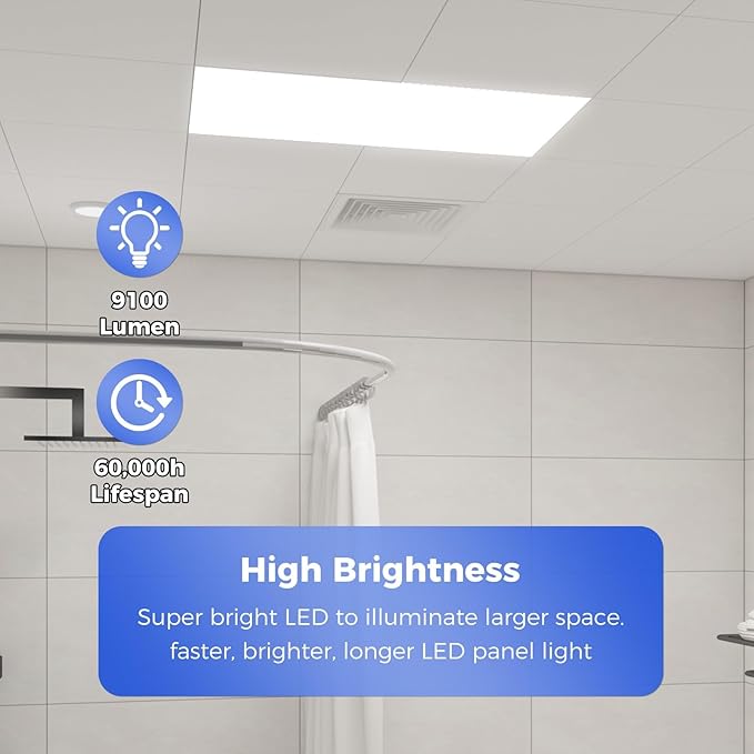 Aphyni 12 Pack 2x4 LED Flat Panel Light, Bright 9100LM Flush Mount Office Kitchen Ceiling Light Fixtures,Dimmable,Selectable 5 CCT 3000K/4000K/5000K/5700K/6500K, 5 Wattages 30W/40W/50W/60W/70W