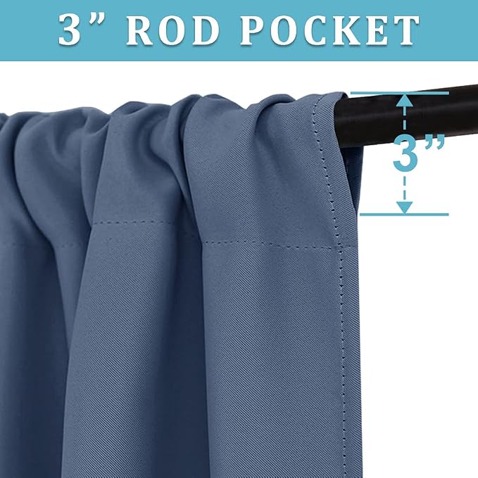 RYB HOME Blackout Curtains for Bedroom Living Room Nursery 63 inches Long | - Image 2