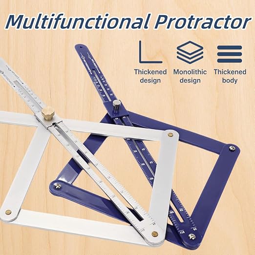 Premium Corner Angle Finder, Protractor Angle Finder Tool, Miter Angle Finder for Precise Cuts and Corner Measurements, Aluminum Alloy Build (Aluminum-Long)