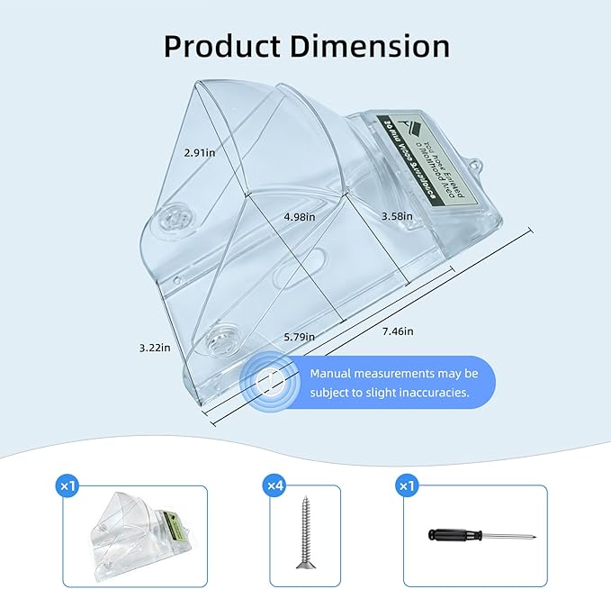 Dgyezhao Clear Outdoor Plastic Flip Doorbell Rain Cover,Camera Cover protector,weather shield Compatible doorbell accessories