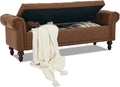 SOFTHION 58.1" Storage Bench for Bedroom, PU Leather Upholstered by SofthionDesign