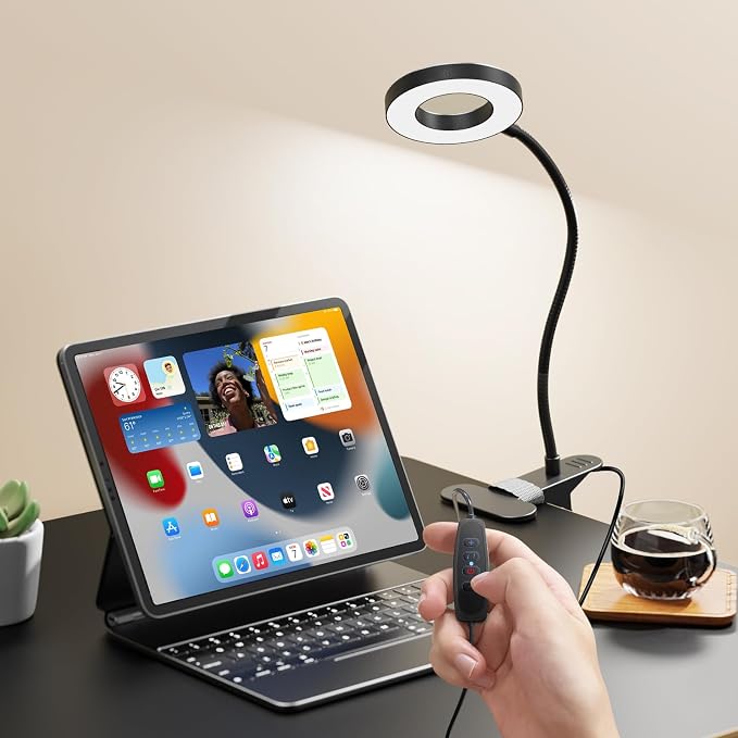 2 Pack LED Clip on Desk Lamp, Metal 360 Adjustable Neck | Eye-Caring Clamp Lamp - Image 8