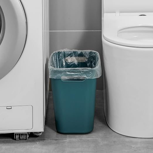 UUJOLY Plastic Small Bathroom Trash Can, 3.5 Gallon, Bluish Green, 3 Pack | - Image 3