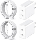 iPhone 17/16/15 Fast Charger,2-Pack USB C 2in1 Dual PD Charging Block with 10FT Long Type C to C Woven Charger Cable for Apple iPhone 17 Pro Max/17 Pro/Air/iPhone 16 Pro Max/16e/15 Pro/15 Plus