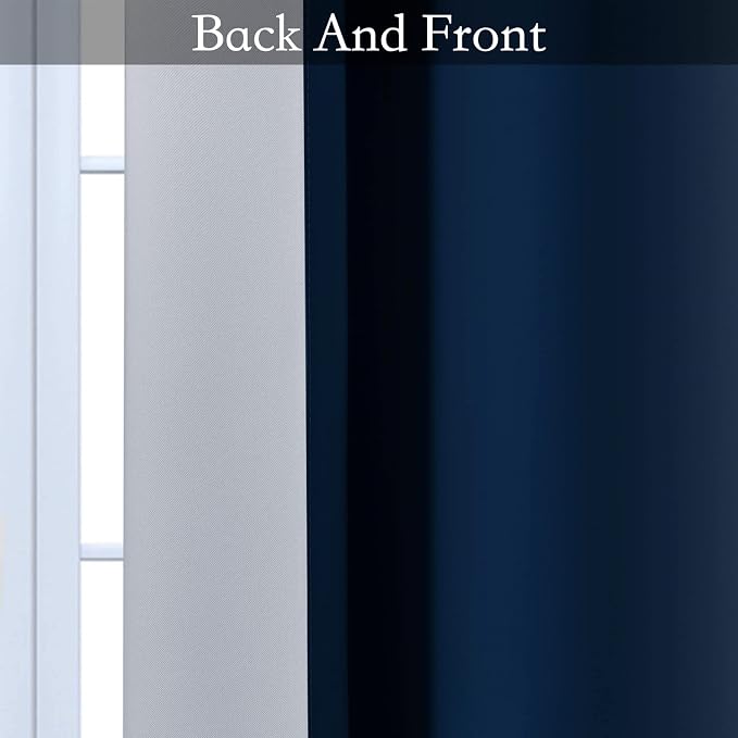 SimpleHome Ombre Blue to Grey White Curtains - Image 6