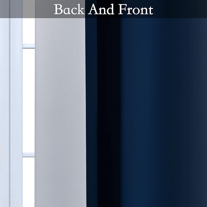 SimpleHome Ombre Blue to Grey White Curtains - Image 6