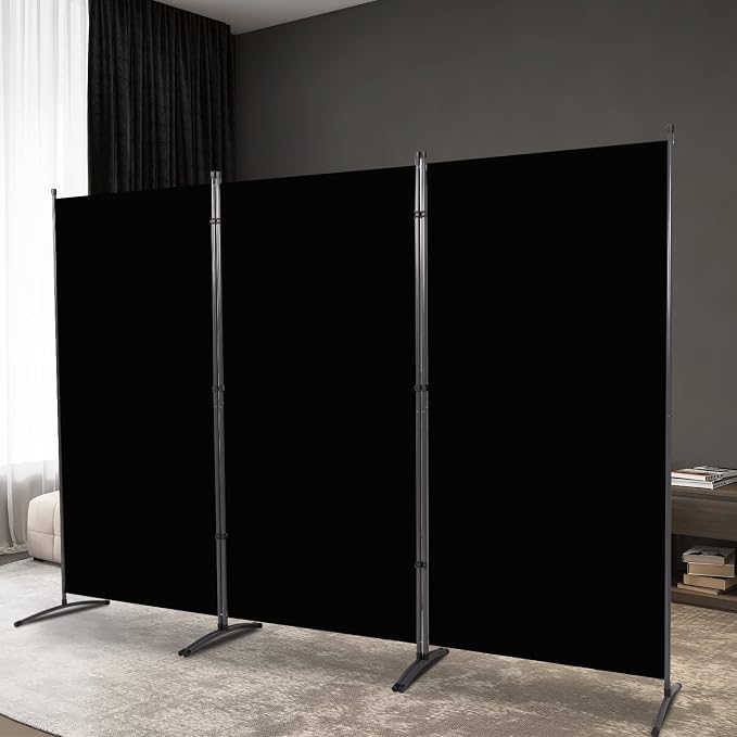 3 Panel Folding Room Divider, Sturdy Frame Freestanding Wall Divider | - Image 8