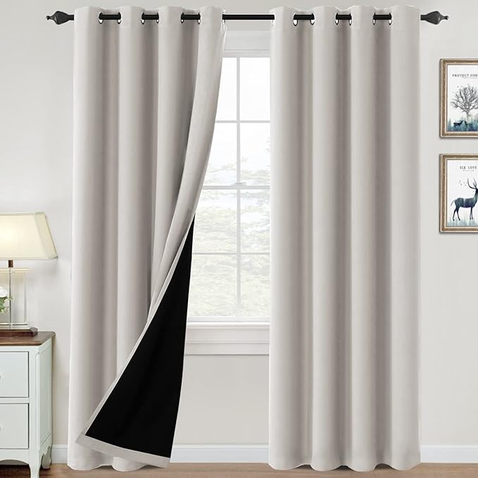 H.VERSAILTEX Oatmeal Blackout Curtains by HVERSAILTEX