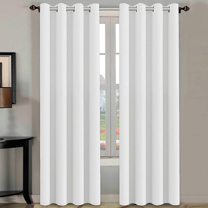 H.VERSAILTEX White Curtains for Bedroom Thermal Insulated Curtains & Drapes by HVERSAILTEX