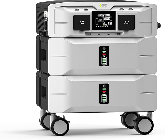 IEE SP5000 Portable Power Station, 5120Wh LFP Battery, Expandable to 10kWh, 120/240V 5000W AC Output(Peak 9000W), Solar Generator for Home Use, Camping Accessories, Emergencies, Power Outages, RVs