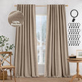 MIULEE 100% Blackout Curtains Linen Curtains 90 Inches Long, Copper Brown | 2 by MIULEE