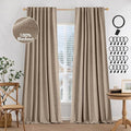 MIULEE 100% Blackout Curtains Linen Curtains 96 Inches Long, Copper Brown | 2 by MIULEE