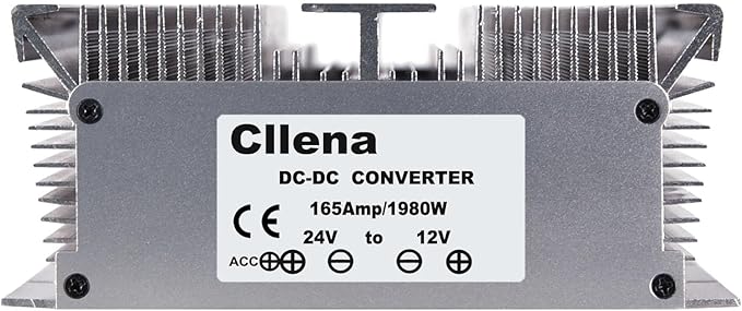 Cllena 24V to 12V Step Down Converter Voltage Regulator 165A 1980W Waterproof DC Buck Transformer Power Supply