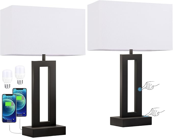 Nightstand Table Lamps for Bedrooms Set of 2 - Image 7