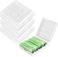 KEEPOW 4 Pcs AA/AAA Battery Storage Case Holder Box, Clear Color