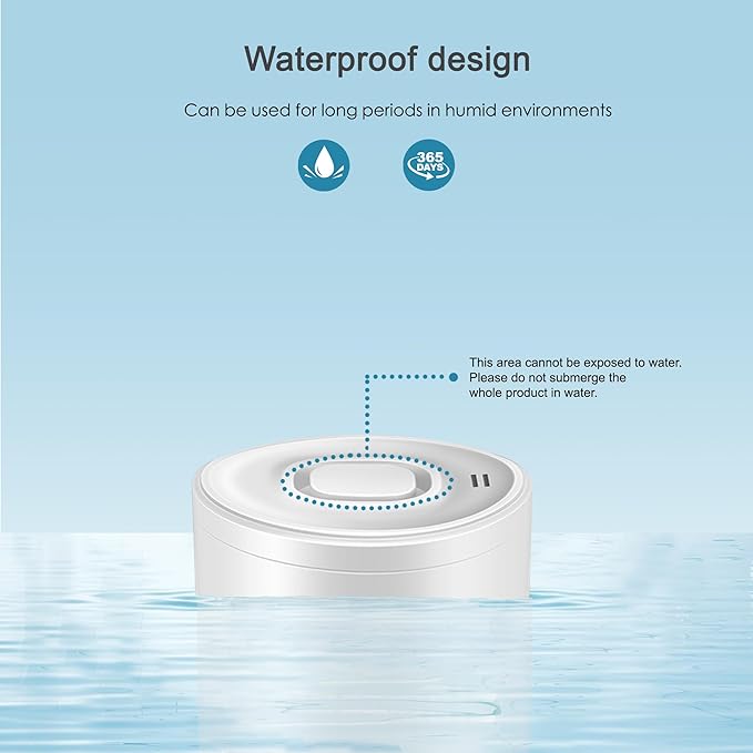 Wi-Fi Water Leak Detector: 100dB Water Sensor Alarm for Basement, Adjustable Alarm and App Alerts, Flood Leakage Detection Devices for Pipe/Drain/Sink/Faucet