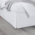 Queen Bed Skirt, Luxury 12 Inch Drop White Pleated Bed Skirt, Double Brushed Microfiber, Box Pleat Design, Wrinkle & Fade Resistant, Easy Fit Tailored Bedskirt for Queen Size Beds