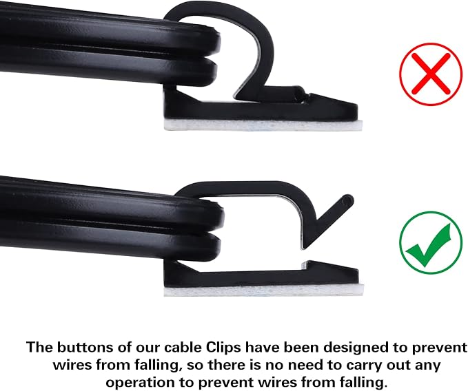 XHF 5/8” Adhesive Cable Wire Clips Black 60PCS, Cable Staples Outdoor Cable - Image 4