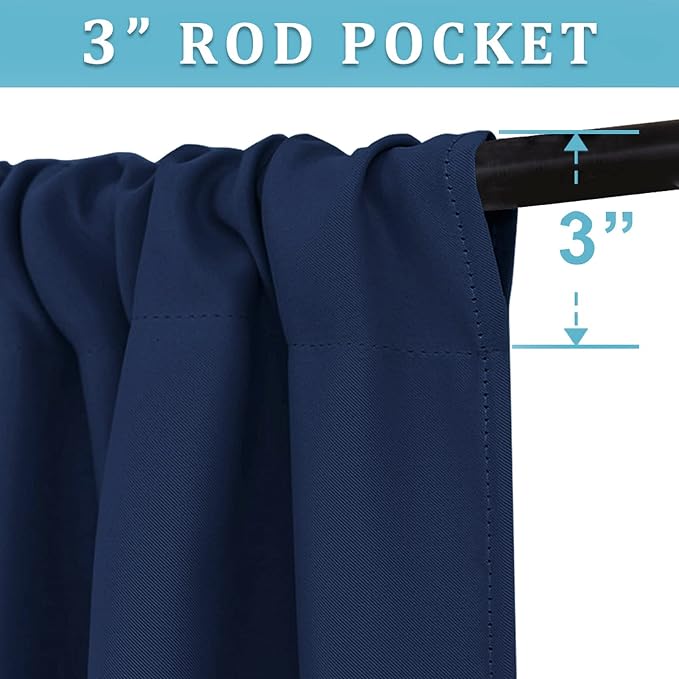 RYB HOME Blackout Curtains for Bedroom Living Room Nursery 63 inches Long | - Image 3