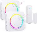 Door Chime, Door Sensor Chime When Door Opens, BITIWEND Door Entry Alarm for Business/Home/Office/Store, 600 FT Range, 32 Chimes 5 Adjustable Volume Door Ringer Alert 1Sensor + 2Receivers White