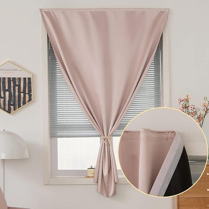JILRON Adhesive Curtain 100% Blackout No-Drill Easy Install - Image 7