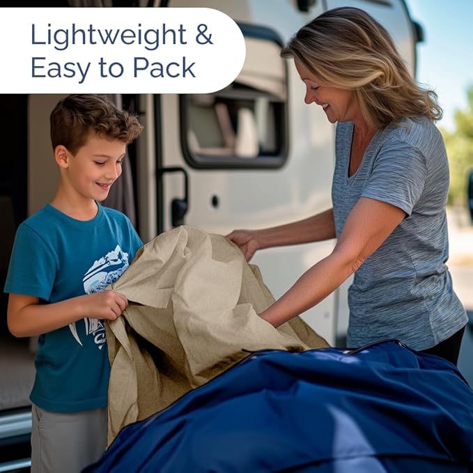 RV Short Queen Sheet Set 60 X 75 - 4 Piece RV Short Queen Bed Sheets - Soft, Breathable & Cooling - Designed for Bunks, Trailers & Campers - Fits 8” to 12" Mattress - Luxury Bedding - Heathered Beige