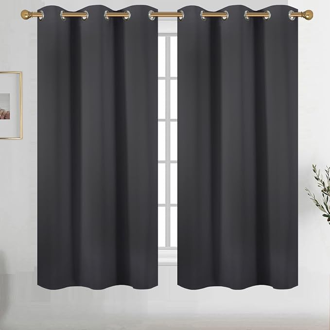 Diraysid Charcoal Grey Grommet Blackout Curtains by Diraysid%2C+refresh+your+life