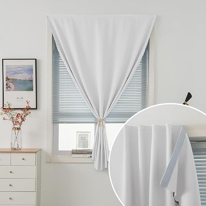 Portable Light Blocking Curtains Self-Stick Design, Removable Adhesive Window - Image 2