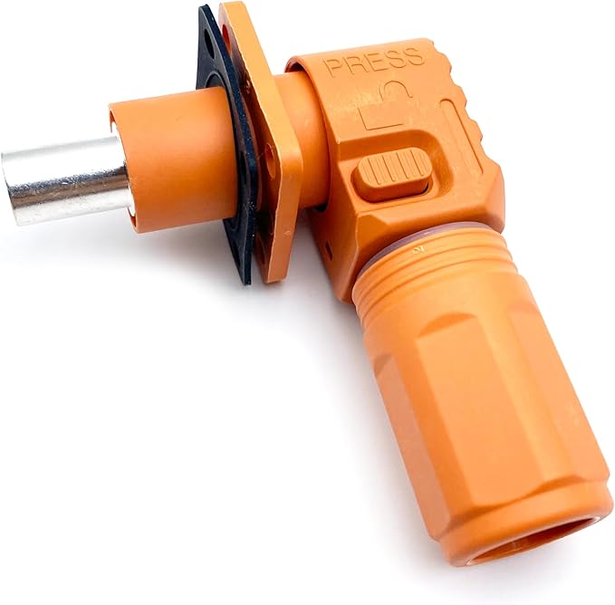 1 Set Battery Energy Storage Connector, 120A 25mm² High Current Connectors Quick Plug Terminal Orange Right Angle Plug and Socket IP67 Waterproof Power Adapter Crimping Wiring (120A, Orange)