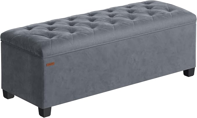 SONGMICS Velvet Storage Ottoman Bench, Foot Rest by Unknown