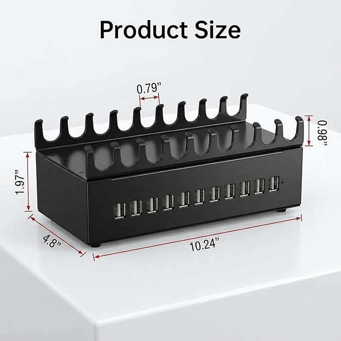 300W Charging Station for Multiple Devices, 22-Port Charger Stations for iPad, Laptops, iPhone, Android Cell Phone, Tablet, Organizer Charging Dock Ideal for Home Office Commercial Use
