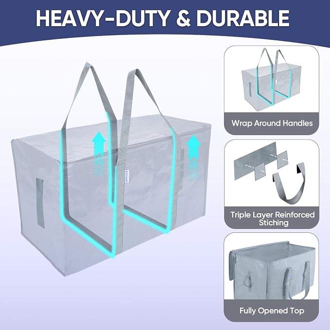 TICONN 6 Pack Extra Large Moving Bags Heavy Duty - Image 3