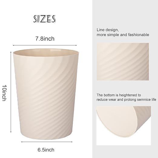 UUJOLY Plastic Small Bathroom Trash Can Wastebasket Garbage Can, Laundry Room - Image 2