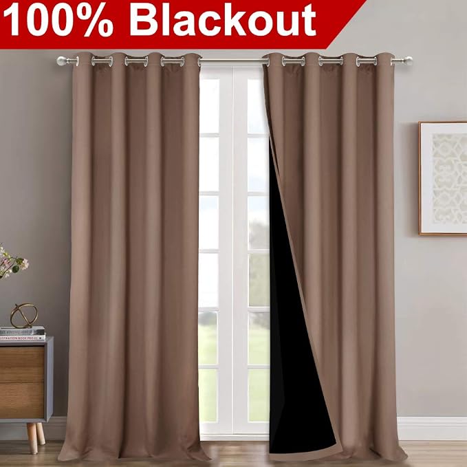 NICETOWN 100% Blackout Blinds, Cappuccino, Laundry Room Decor Window Treatment - Image 2