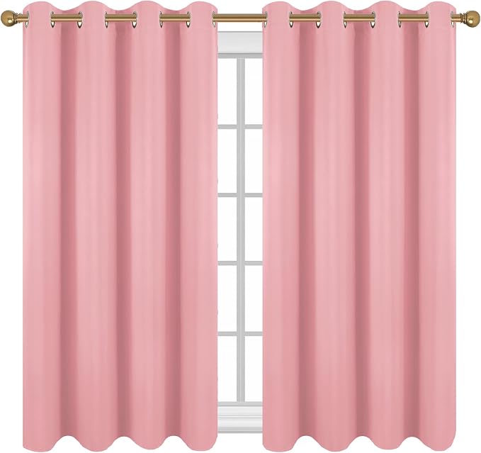 Diraysid Pink Grommet Blackout Curtains - Image 2