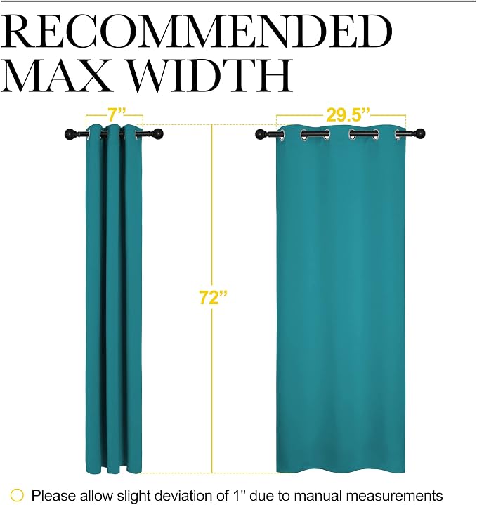 NICETOWN Room Darkening Curtains 72 inch Length 2 Panels, Thermal Insulated - Image 7