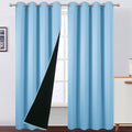 100% Blackout Curtains 84 Inch Long Sky Blue Curtains 2 Panels by Lemomo
