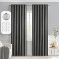 MIULEE Grey Back Tab Blackout Curtains 52x84 Inch Length 2 Panels Set | Rod by MIULEE
