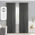 MIULEE Grey Back Tab Blackout Curtains 52x90 Inch Long 2 Panels Set | Rod by MIULEE