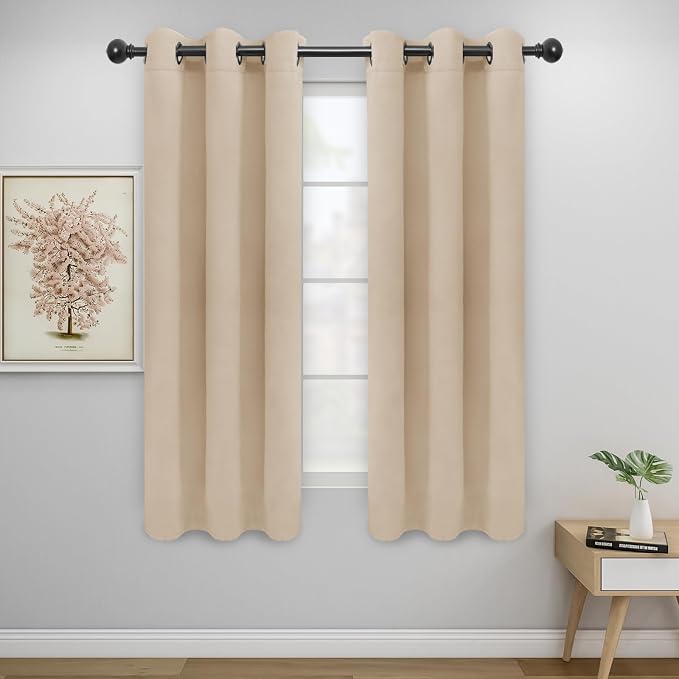 Easy-Going Blackout Curtains for Bedroom, Solid Thermal Insulated Grommet and by Easy-Going