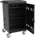 TIOPLY 36 Device Charging Cart for Laptop Up to 16.3-inch Screen, Mobile Charging Station and Tablet Storage Cart for iPad, Chromebooks with Cord Organizer, Black.