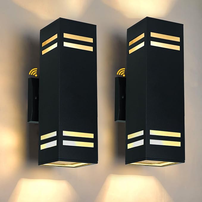 iYogaled Up and Down Lights Outdoor Wall Light Fixtures, Aluminum Dusk to Dawn Outdoor Lighting Fixture, Modern Black Exterior Light Fixtures, Wall Mount Porch Light for House Front Door
