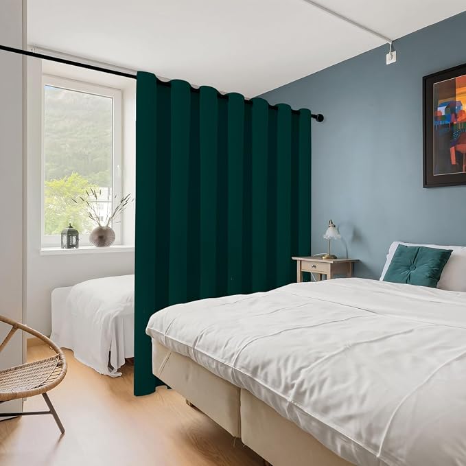 ChrisDowa Room Divider Curtain 120 Inch Long Sliding Door Curtains, 1 Panel | - Image 2
