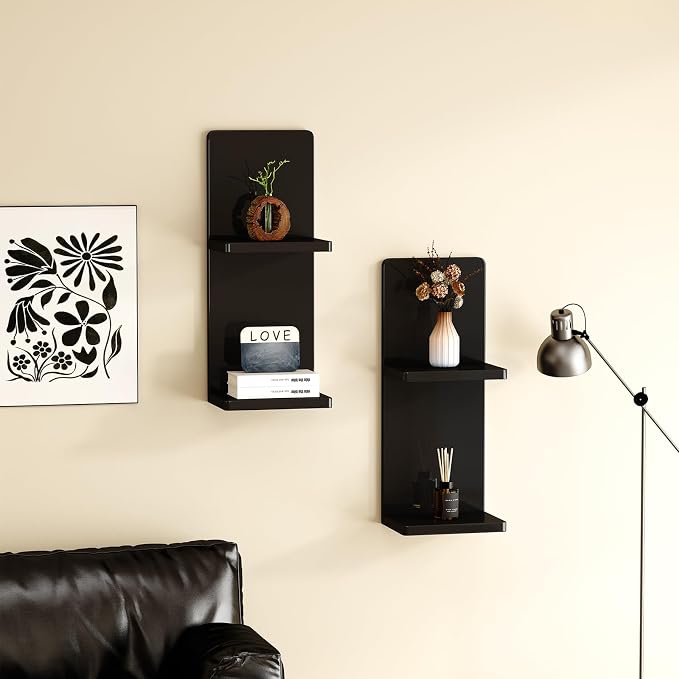 Floating Wall Shelves Set of 2, Modern Storage - Image 3