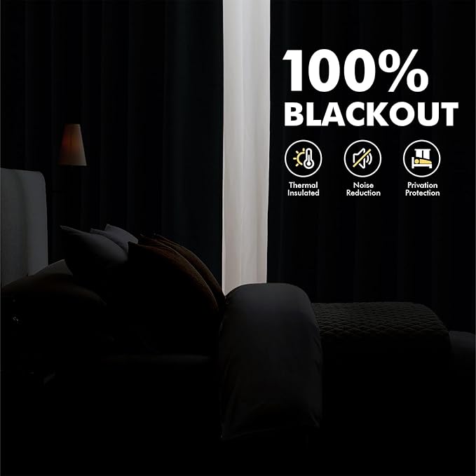 MIULEE 100% Blackout Linen Curtains 42 x 72 Inch Linen Beige 2 Panels | Thermal - Image 2